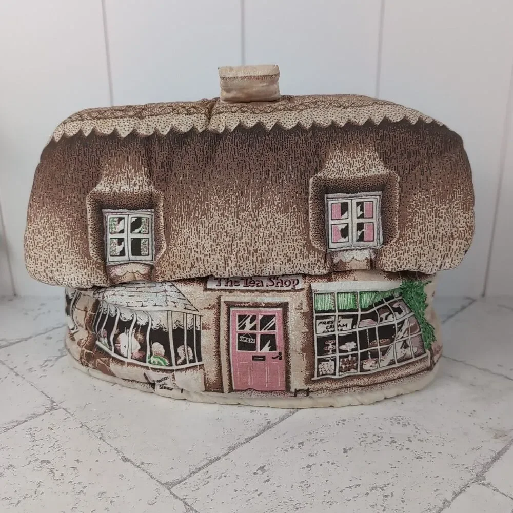 Vintage Sari Fabrics Thatched Cottage Tea Cosy The Tea Shop Retro Padded England